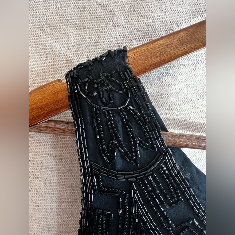 Vintage DKNY Black Silk Beaded Dress Size 10 - Picture 6 of 7